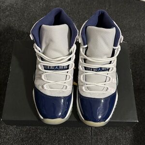 NEW! Jordan Air 11 Retro BG in White and University Blue